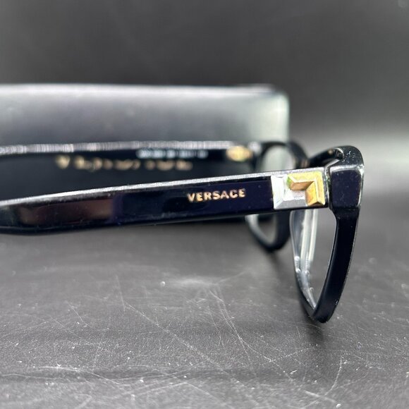 Versace Unisex Black Rectangle Plastic Eyeglasses VE 3253 GB1 NO LENS - Picture 8 of 16
